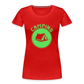 Camping - Women's Premium Organic T-Shirt - red - Front - Mia (176cm)