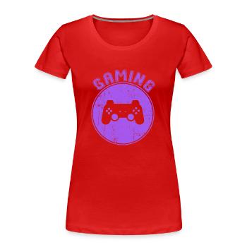 Gaming - Frauen Premium Bio T-Shirt - Rot - Vorne - Mia (176cm)