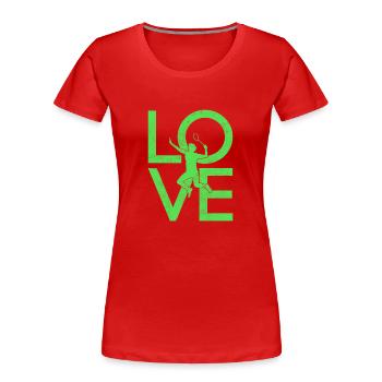 Badminton - Frauen Premium Bio T-Shirt - Rot - Vorne - Mia (176cm)