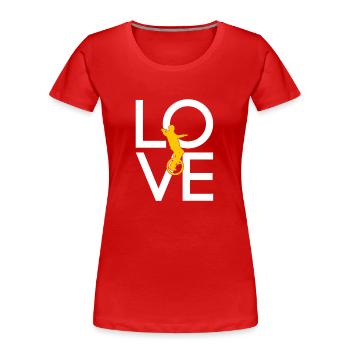 Einrad - Frauen Premium Bio T-Shirt - Rot - Vorne - Mia (176cm)