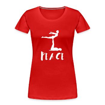 Acroyoga Manual Acro Yoga Yogi - Frauen Premium Bio T-Shirt - Rot - Vorne - Mia (176cm)