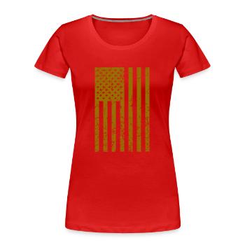 USA flag golden vintage - Women's Premium Organic T-Shirt - red - Front - Mia (176cm)