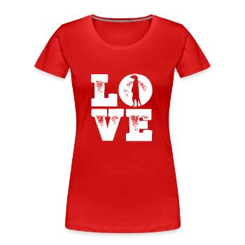 Liebe Erdmännchen - Frauen Premium Bio T-Shirt - Rot - Vorne - Mia (176cm)