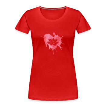 Fleur de Lotus Fleur Jardin Fleur de Lotus Lotus - T-shirt bio Premium Femme - rouge - Devant - Mia (176cm)