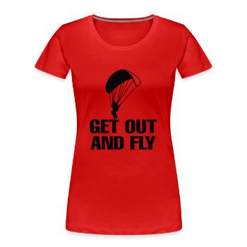 Parapente Parapente Parachute Parachute Para - T-shirt bio Premium Femme - rouge - Devant - Mia (176cm)