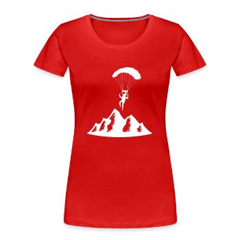 Parapente Parapente Parachute Parachute Para - T-shirt bio Premium Femme - rouge - Devant - Mia (176cm)
