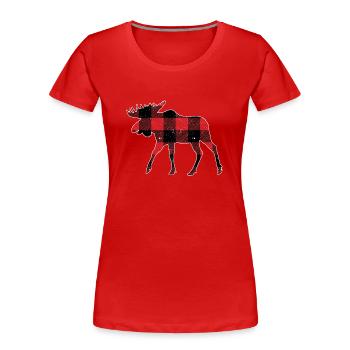 Buffalo Plaid Elch Matching Familie Weihnachten - Frauen Premium Bio T-Shirt - Rot - Vorne - Mia (176cm)