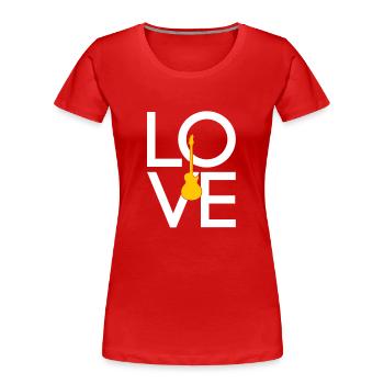 Elektro Gitarre - Frauen Premium Bio T-Shirt - Rot - Vorne - Mia (176cm)