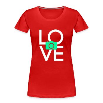 Fotografie - Frauen Premium Bio T-Shirt - Rot - Vorne - Mia (176cm)
