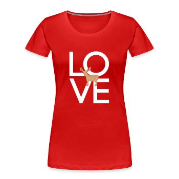 Elk - Women's Premium Organic T-Shirt - red - Front - Mia (176cm)