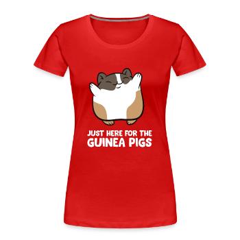 Cochons d'Inde - Just here for the guinea pigs - T-shirt bio Premium Femme - rouge - Devant - Mia (176cm)