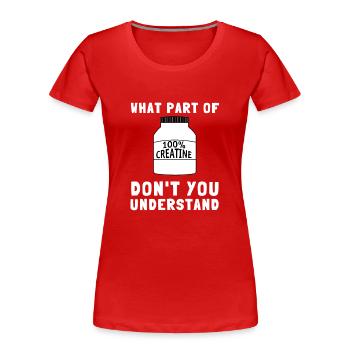 Supplementation Weight Lifting Joint Supplement - Women's Premium Organic T-Shirt - red - Front - Mia (176cm)