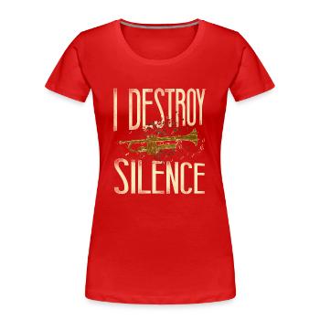Trompettiste Vintage I Destroy - T-shirt bio Premium Femme - rouge - Devant - Mia (176cm)