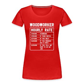 Holz Kettensäge Holzfäller Holzarbeiter Klettern - Frauen Premium Bio T-Shirt - Rot - Vorne - Mia (176cm)