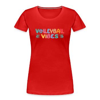 Volleyball Fußball Aufschlag Volleyballspieler - Frauen Premium Bio T-Shirt - Rot - Vorne - Mia (176cm)