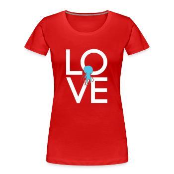 Qualle - Frauen Premium Bio T-Shirt - Rot - Vorne - Mia (176cm)
