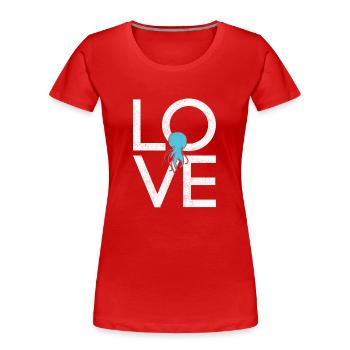 Qualle - Frauen Premium Bio T-Shirt - Rot - Vorne - Mia (176cm)