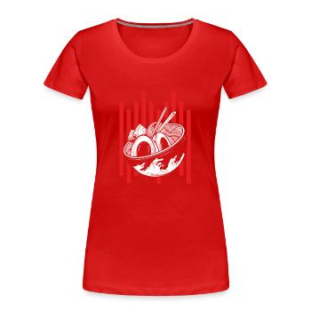 Weiße Ramen Nudeln - Frauen Premium Bio T-Shirt - Rot - Vorne - Mia (176cm)