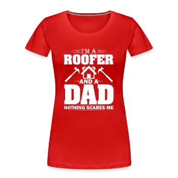 Papa Couvreur Père Toiture Artisanat Toiture Toiture - T-shirt bio Premium Femme - rouge - Devant - Mia (176cm)
