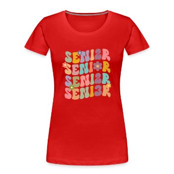 Retraité 2022 Pension de retraite Grand-père Pension Senior - T-shirt bio Premium Femme - rouge - Devant - Mia (176cm)