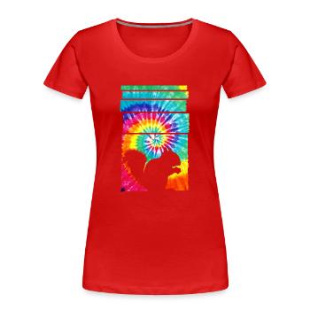 Eichhörnchen Hippie Tie Dye - Frauen Premium Bio T-Shirt - Rot - Vorne - Mia (176cm)