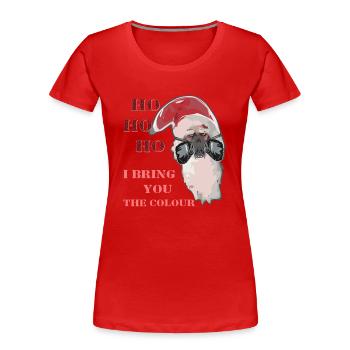 HOHOHO Weihnachtsmann Lackierer - Frauen Premium Bio T-Shirt - Rot - Vorne - Mia (176cm)