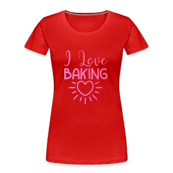 J’adore cuisiner - T-shirt bio Premium Femme - rouge - Devant - Mia (176cm)