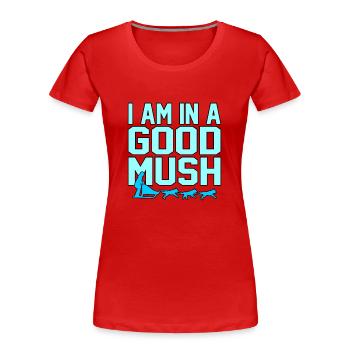 Traîneau de course de chiens de traîneau - T-shirt bio Premium Femme - rouge - Devant - Mia (176cm)