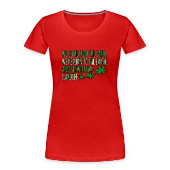 Cannabis - Frauen Premium Bio T-Shirt - Rot - Vorne - Mia (176cm)