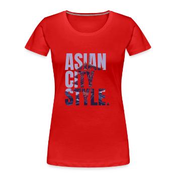 City Love - Asian Night Life - Frauen Premium Bio T-Shirt - Rot - Vorne - Mia (176cm)