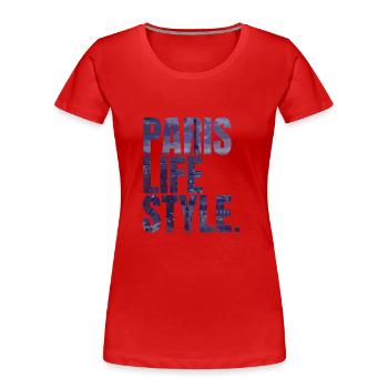 City Love - Paris Life Style - Frauen Premium Bio T-Shirt - Rot - Vorne - Mia (176cm)