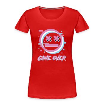 Game Over Lettrage Rétro - T-shirt bio Premium Femme - rouge - Devant - Mia (176cm)