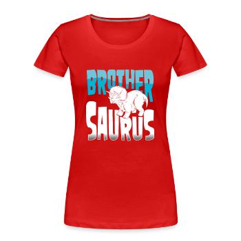 Frère Triceratops - T-shirt bio Premium Femme - rouge - Devant - Mia (176cm)
