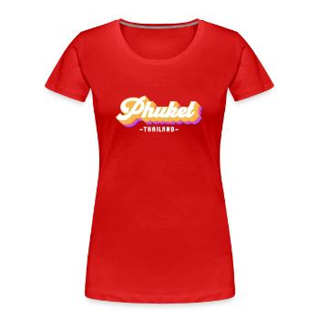 Vintage Holiday Trip Thaïlande Phuket - T-shirt bio Premium Femme - rouge - Devant - Mia (176cm)