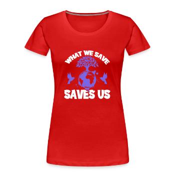 erde naturschutz - Frauen Premium Bio T-Shirt - Rot - Vorne - Mia (176cm)
