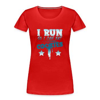 ich renne kekse - Frauen Premium Bio T-Shirt - Rot - Vorne - Mia (176cm)