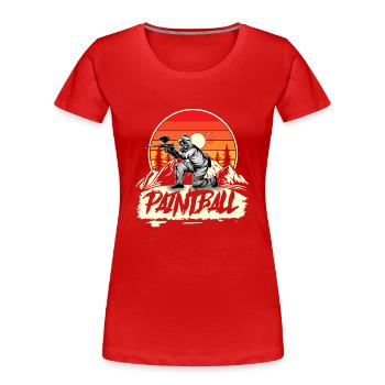 Paintball - Frauen Premium Bio T-Shirt - Rot - Vorne - Mia (176cm)