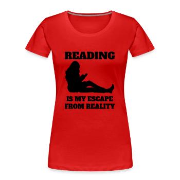 Lecture Livres Amateurs De Livres Lecteur de Livre Cadeau - T-shirt bio Premium Femme - rouge - Devant - Mia (176cm)