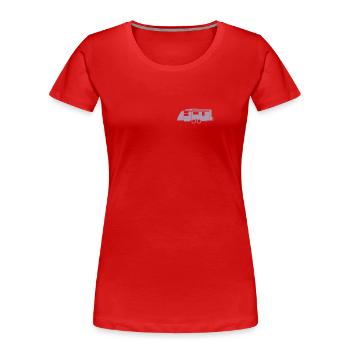 Wohnwagen Shirt - Frauen Premium Bio T-Shirt - Rot - Vorne - Mia (176cm)