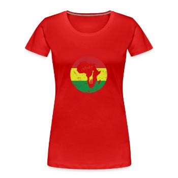 Girafe Contour Afrique Carte du continent - T-shirt bio Premium Femme - rouge - Devant - Mia (176cm)