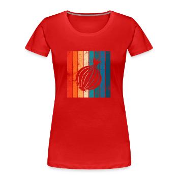Onion Lover Retro Vegetables Vegan Gift idea - Frauen Premium Bio T-Shirt - Rot - Vorne - Mia (176cm)
