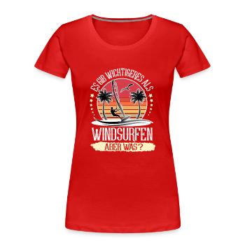 Windsurfen Windsurfer Windsurf - Frauen Premium Bio T-Shirt - Rot - Vorne - Mia (176cm)