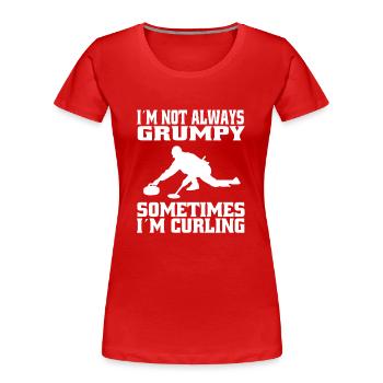 Curling Stone Gift Curling Stone Curl Curler - T-shirt bio Premium Femme - rouge - Devant - Mia (176cm)