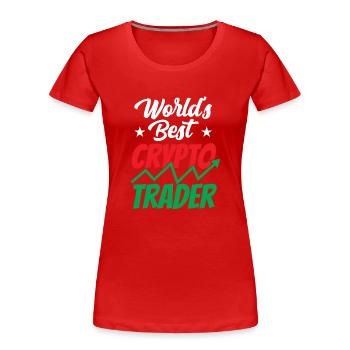 Weltbester Krypto Trader Trading Crypto Traden - Frauen Premium Bio T-Shirt - Rot - Vorne - Mia (176cm)