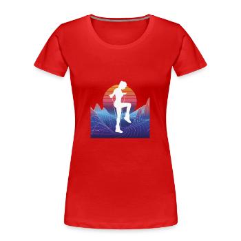 Vaporwave Rope Jumping - Frauen Premium Bio T-Shirt - Rot - Vorne - Mia (176cm)
