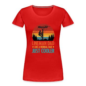 Leitungsmonteur Elektriker Freileitung Vater Papa - Frauen Premium Bio T-Shirt - Rot - Vorne - Mia (176cm)