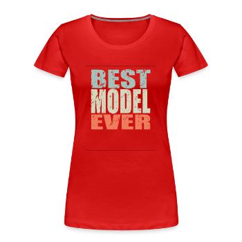 Meilleur modèle de cadeau de modèle - T-shirt bio Premium Femme - rouge - Devant - Mia (176cm)