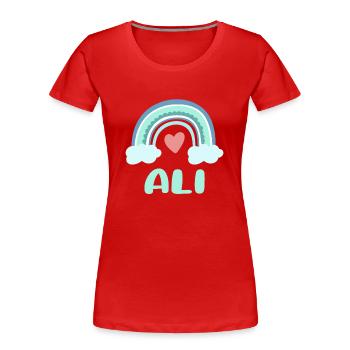 Ali Nom Rainbow Baby - T-shirt bio Premium Femme - rouge - Devant - Mia (176cm)