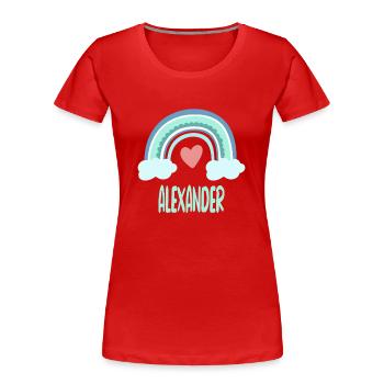 Alexander Name Rainbow Baby - Women's Premium Organic T-Shirt - red - Front - Mia (176cm)