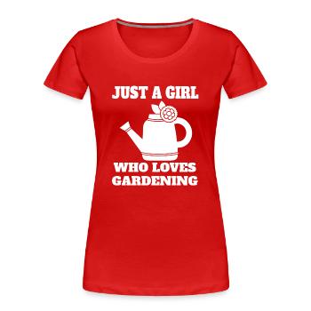 Gärtnerin Garten Mädchen Obstgarten Hobbygärtner - Frauen Premium Bio T-Shirt - Rot - Vorne - Mia (176cm)